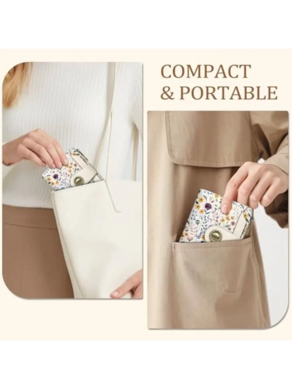 Floral Small Wallet for Women - RFID Blocking Bifold Credit Card Holder